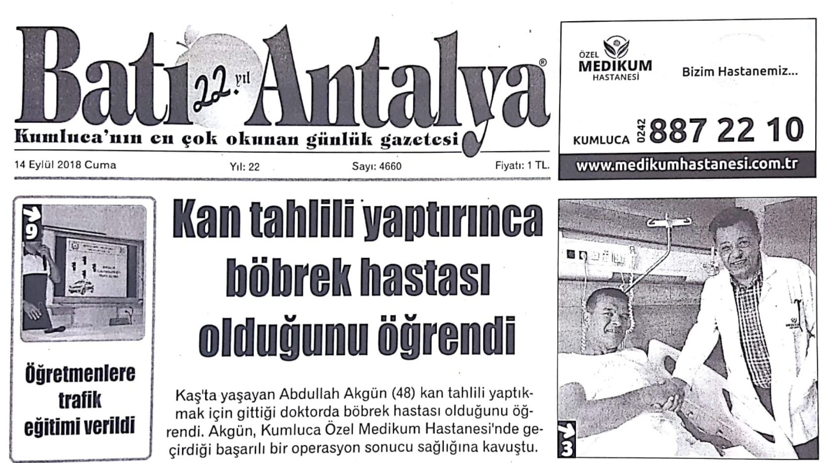 Kan tahlili yaptırınca böbrek hastası olduğunu öğrendi