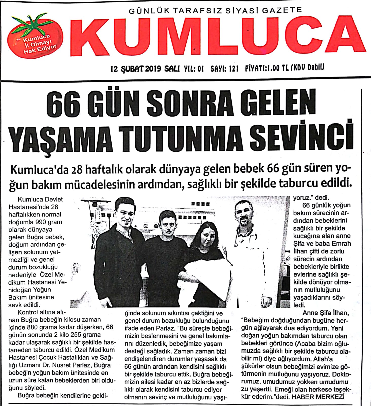 990 gram dünyaya gelen bebek hayata tutundu